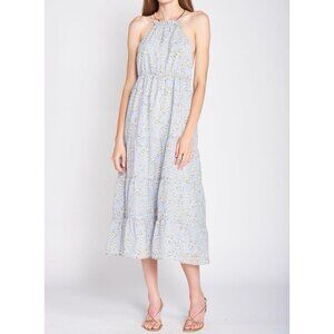 En Saison Sullivan Tiered Halter Midi Dress Women’s M EUC